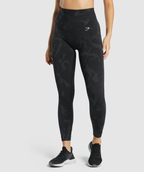 Women's Gymshark Adapt Camo Seamless Leggings Black | NZ 1TDKBZ